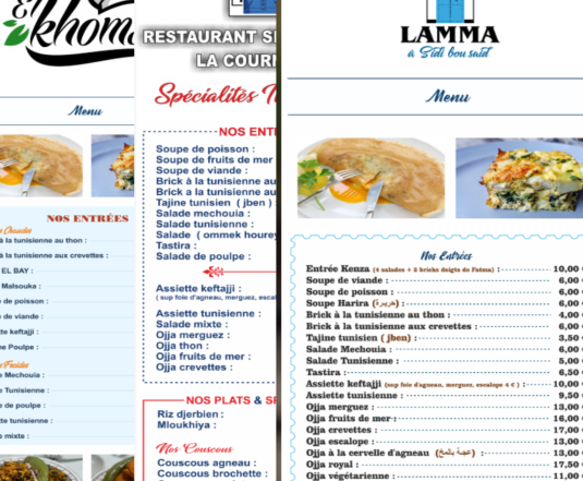 Menus & Réseaux Sociaux